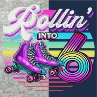 Rollin' Into 6 Roller Skating Rink 6th Birthday Party Kids Colorblock Raglan Jersey thumb 2
