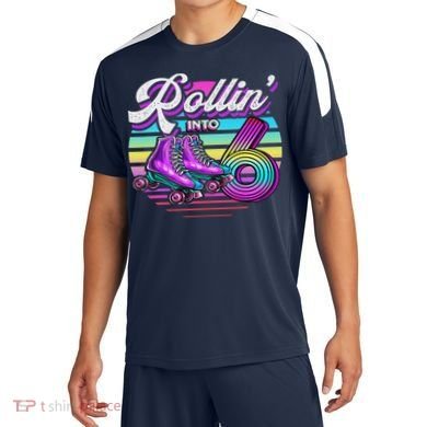 Rollin' Into 6 Roller Skating Rink 6th Birthday Party Soccer Jersey