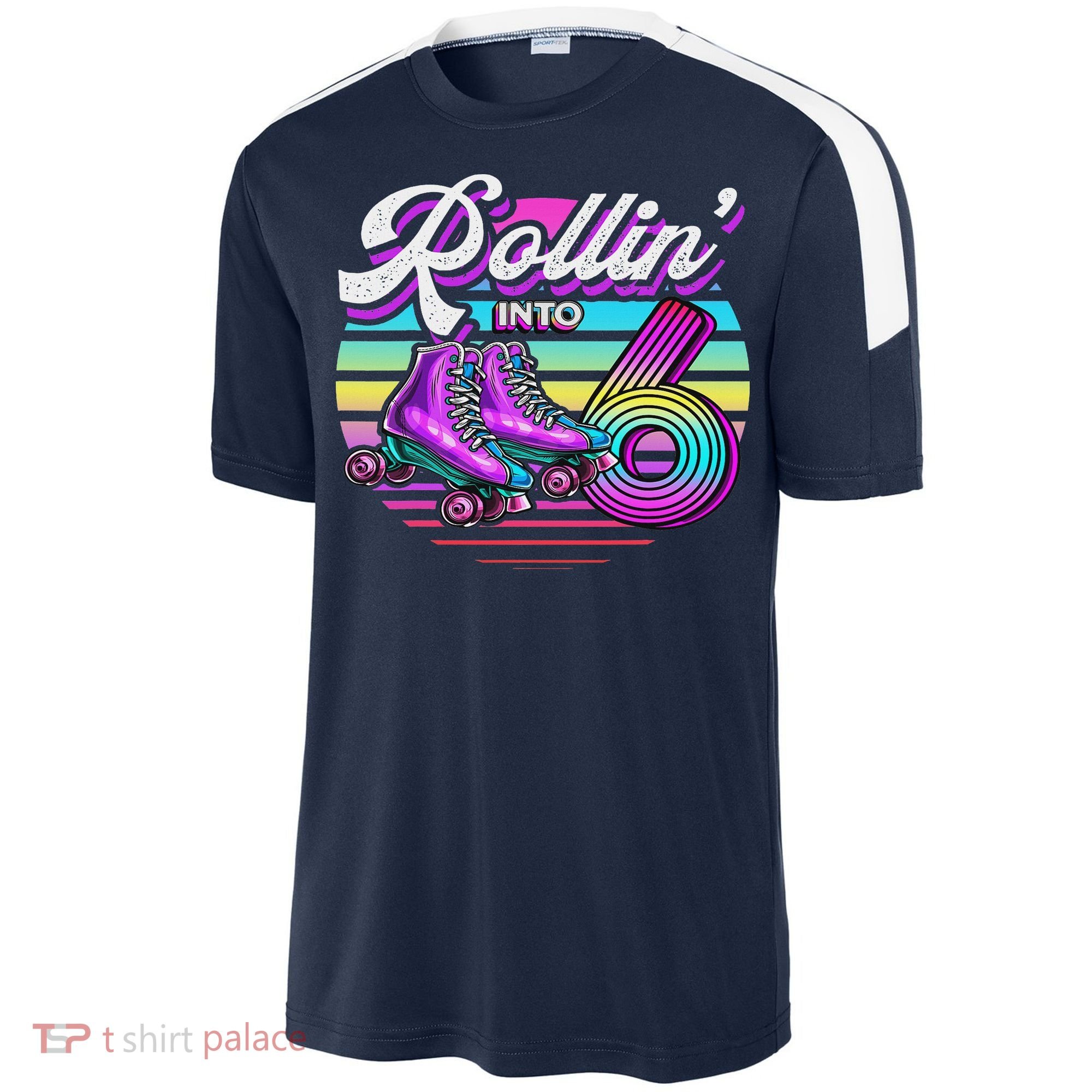 Rollin' Into 6 Roller Skating Rink 6th Birthday Party Sport-Tek Competitor United Soccer Jersey