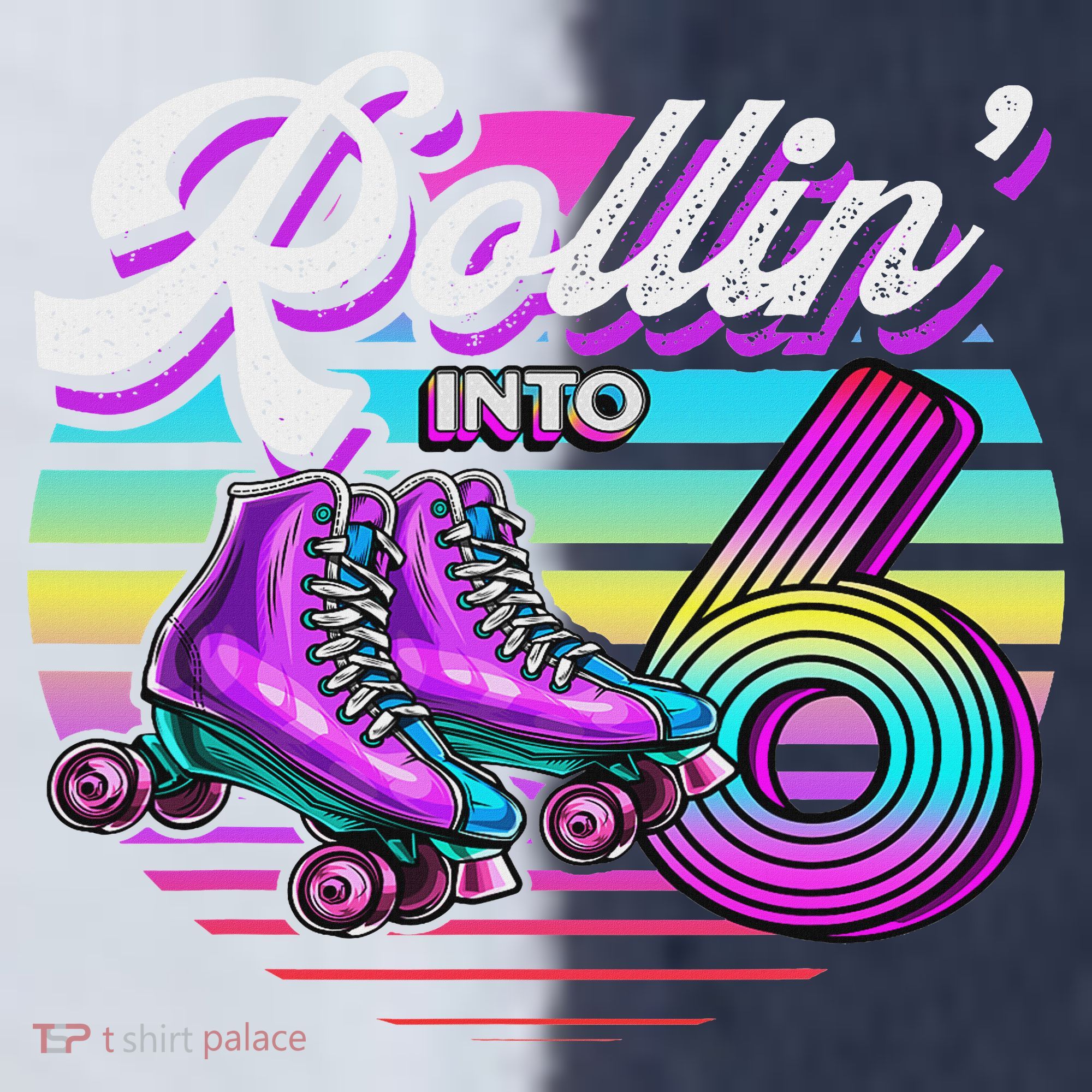 Rollin' Into 6 Roller Skating Rink 6th Birthday Party Sport-Tek Competitor United Soccer Jersey