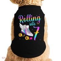 Rolling Into 7 years Lets Roll I'm Turning 7 Roller Skate Doggie Tank thumb 0