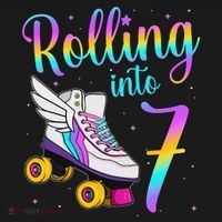 Rolling Into 7 years Lets Roll I'm Turning 7 Roller Skate Hoodie thumb 7