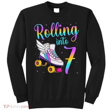 Rolling Into 7 years Lets Roll I'm Turning 7 Roller Skate Sweatshirt