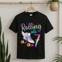 Rolling Into 7 years Lets Roll I'm Turning 7 Roller Skate T-Shirt thumb 2