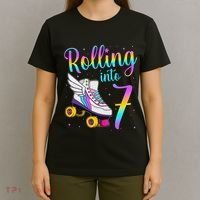 Rolling Into 7 years Lets Roll I'm Turning 7 Roller Skate T-Shirt thumb 4