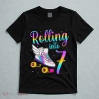 Rolling Into 7 years Lets Roll I'm Turning 7 Roller Skate T-Shirt thumb 5