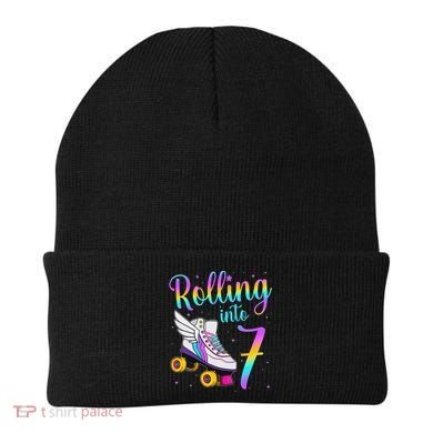 Rolling Into 7 years Lets Roll I'm Turning 7 Roller Skate Beanie