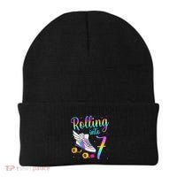 Rolling Into 7 years Lets Roll I'm Turning 7 Roller Skate Beanie thumb 0