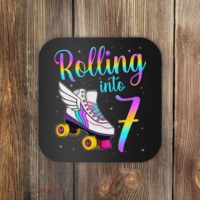 Rolling Into 7 years Lets Roll I'm Turning 7 Roller Skate Coaster