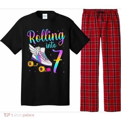 Rolling Into 7 years Lets Roll I'm Turning 7 Roller Skate Pajama Set