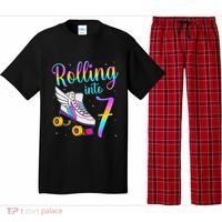 Rolling Into 7 years Lets Roll I'm Turning 7 Roller Skate Pajama Set thumb 0