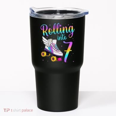 Rolling Into 7 years Lets Roll I'm Turning 7 Roller Skate Tumbler