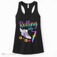 Rolling Into 7 years Lets Roll I'm Turning 7 Roller Skate Women's Tank Top thumb 0