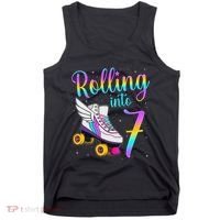 Rolling Into 7 years Lets Roll I'm Turning 7 Roller Skate Tank Top thumb 0