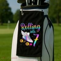 Rolling Into 7 years Lets Roll I'm Turning 7 Roller Skate Golf Towel thumb 2