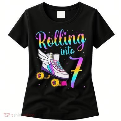 Rolling Into 7 years Lets Roll I'm Turning 7 Roller Skate Women's T-Shirt