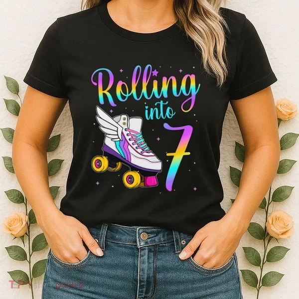 Rolling Into 7 years Lets Roll I'm Turning 7 Roller Skate Women's T-Shirt