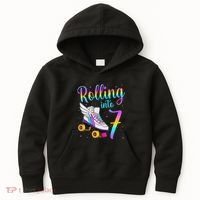 Rolling Into 7 years Lets Roll I'm Turning 7 Roller Skate Kids Hoodie thumb 0