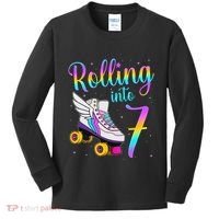 Rolling Into 7 years Lets Roll I'm Turning 7 Roller Skate Kids Long Sleeve Shirt thumb 0