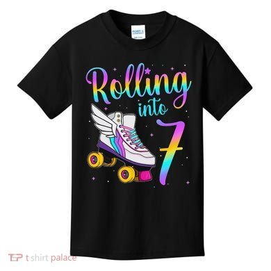 Rolling Into 7 years Lets Roll I'm Turning 7 Roller Skate Kids T-Shirt