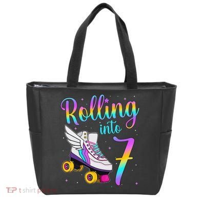 Rolling Into 7 years Lets Roll I'm Turning 7 Roller Skate Tote Bag