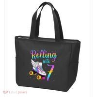 Rolling Into 7 years Lets Roll I'm Turning 7 Roller Skate Tote Bag thumb 3