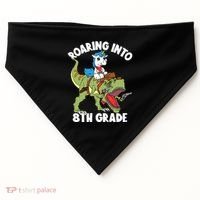 Roaring Into 8th Grade Unicorn Riding Dinosaur Gift USA-Made Doggie Bandana thumb 0