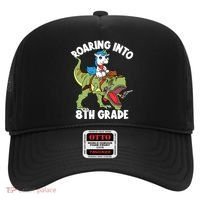 Roaring Into 8th Grade Unicorn Riding Dinosaur Gift Hat thumb 0