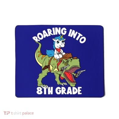 Roaring Into 8th Grade Unicorn Riding Dinosaur Gift Mousepad