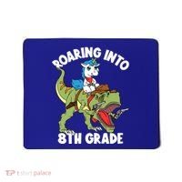 Roaring Into 8th Grade Unicorn Riding Dinosaur Gift Mousepad thumb 0