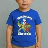Roaring Into 8th Grade Unicorn Riding Dinosaur Gift Toddler T-Shirt thumb 2