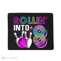 Rollin Into 8 Bowling Birthday Party 8th Birthday Retro Girl Mousepad thumb 0