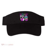 Rollin Into 8 Bowling Birthday Party 8th Birthday Retro Girl Visor thumb 0