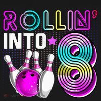 Rollin Into 8 Bowling Birthday Party 8th Birthday Retro Girl Kids Hoodie thumb 5