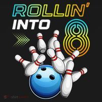 Rollin Into 8 Retro Bowling Birthday Party 8th Birthday Mousepad thumb 1