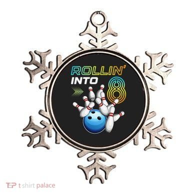 Rollin Into 8 Retro Bowling Birthday Party 8th Birthday Ornament