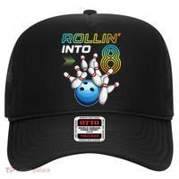 Rollin Into 8 Retro Bowling Birthday Party 8th Birthday Hat thumb 0