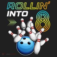 Rollin Into 8 Retro Bowling Birthday Party 8th Birthday Hat thumb 2
