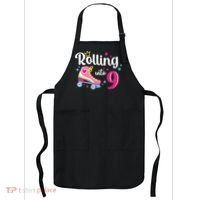 Rolling Into 9 Birthday Roller Skates 9th Birthday Apron thumb 0