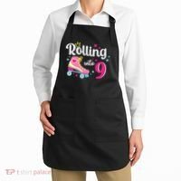 Rolling Into 9 Birthday Roller Skates 9th Birthday Apron thumb 2