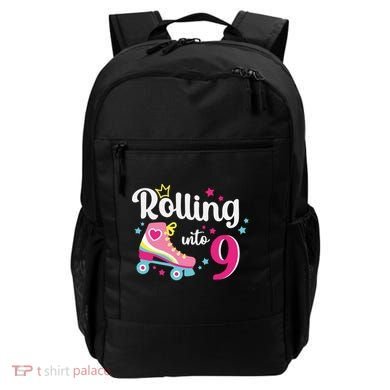 Rolling Into 9 Birthday Roller Skates 9th Birthday Backpack