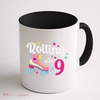 Rolling Into 9 Birthday Roller Skates 9th Birthday Coffee Mug thumb 1
