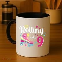 Rolling Into 9 Birthday Roller Skates 9th Birthday Coffee Mug thumb 4