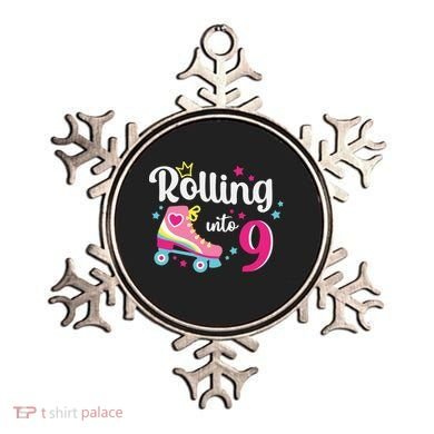 Rolling Into 9 Birthday Roller Skates 9th Birthday Ornament