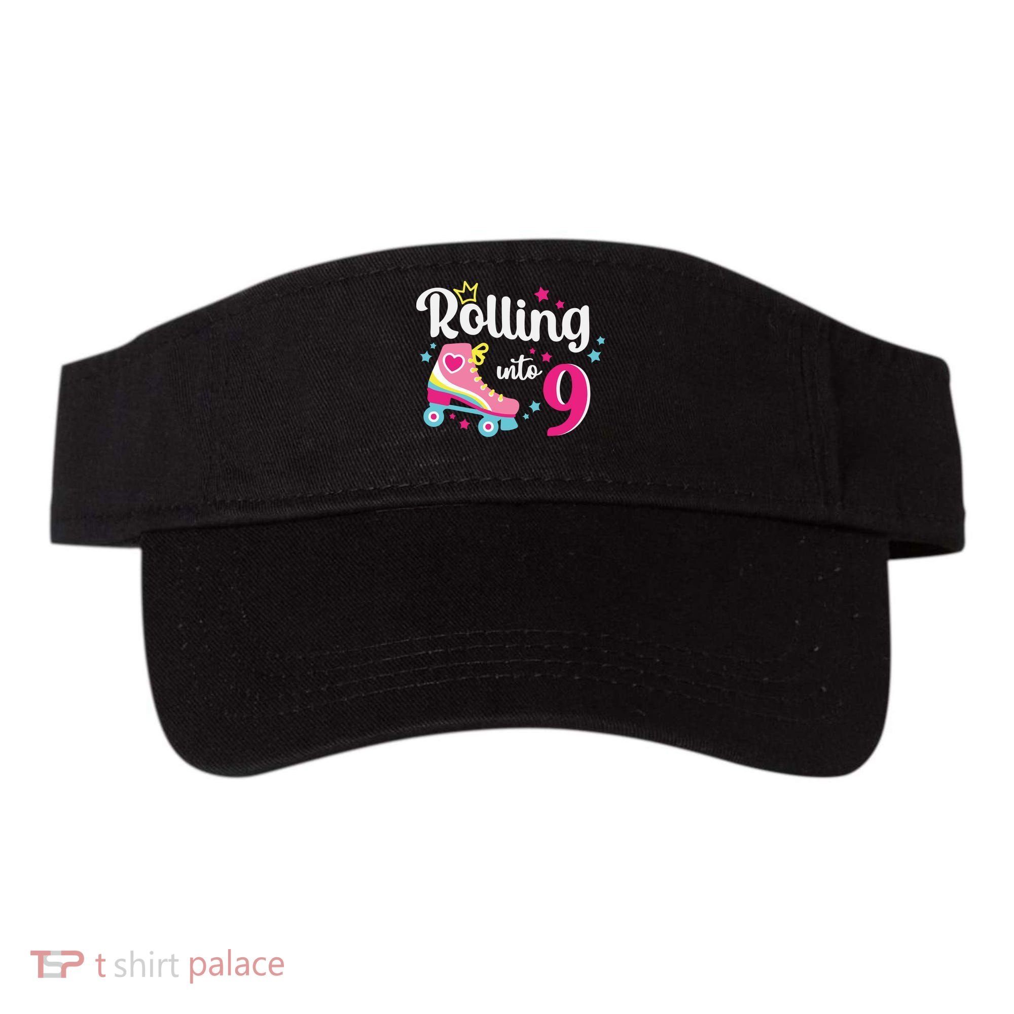 Rolling Into 9 Birthday Roller Skates 9th Birthday Visor