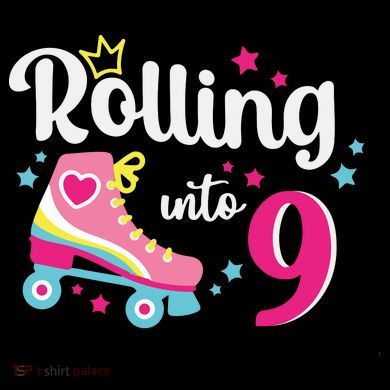 Rolling Into 9 Birthday Roller Skates 9th Birthday Kids Colorblock Raglan Jersey