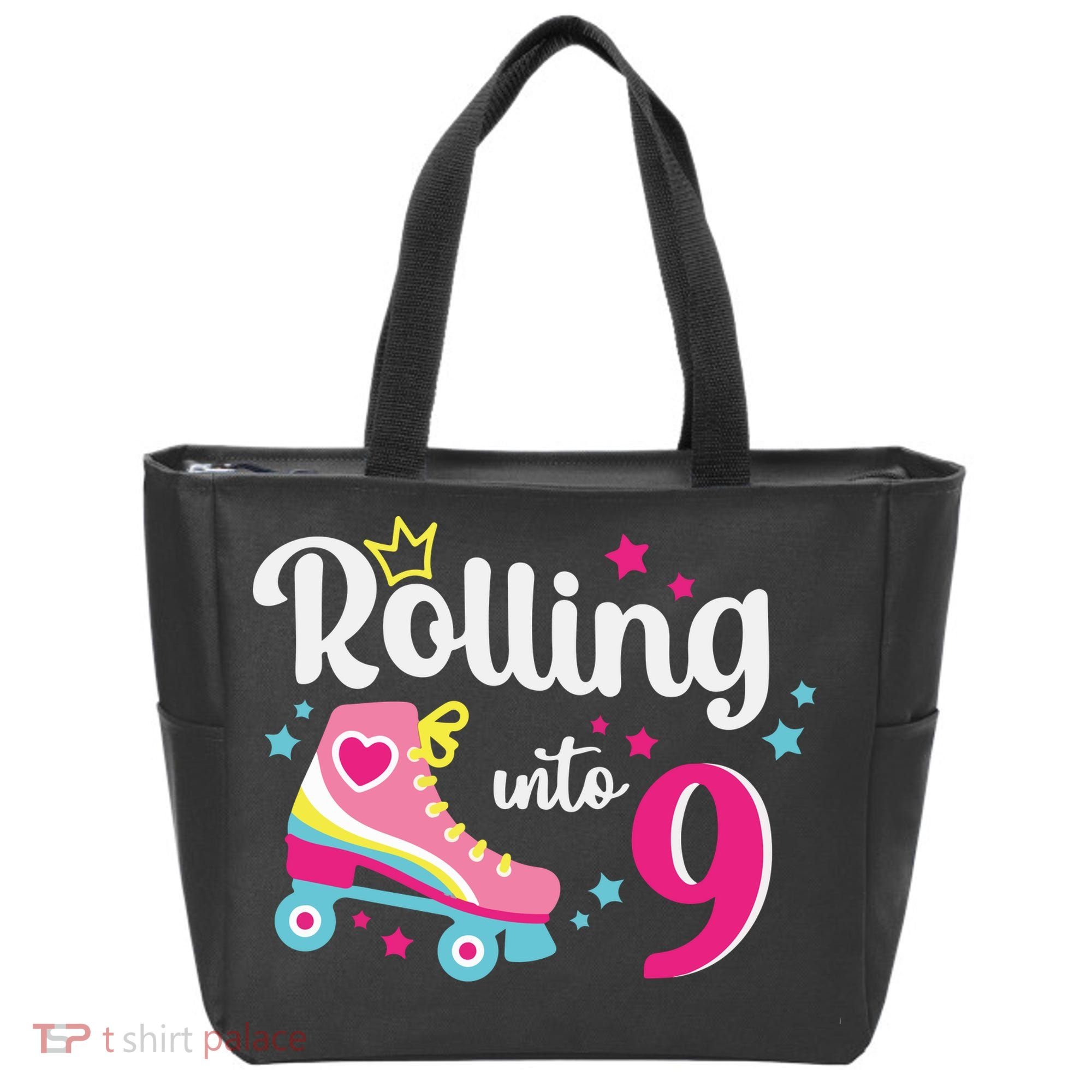 Rolling Into 9 Birthday Roller Skates 9th Birthday Tote Bag