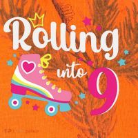 Rolling Into 9 Birthday Roller Skates 9th Birthday Kati Licensed 12" Camo Cuffed Beanie thumb 2