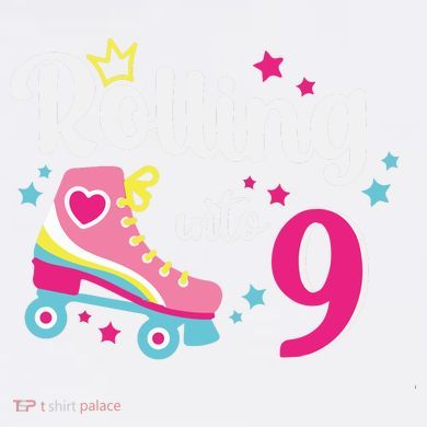 Rolling Into 9 Birthday Roller Skates 9th Birthday Comfort Colors Garment-Dyed Hooded Sweatshirt