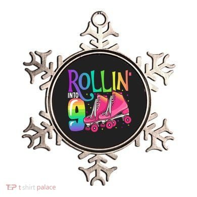 Rolling Into 9 Years Old Roller Skating Girl 9th Birthday Ornament